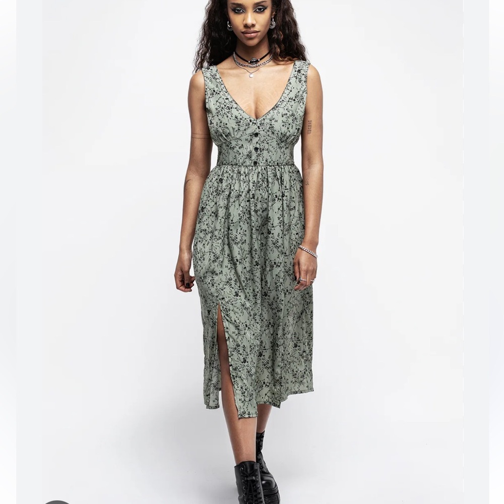 Floral Green Midi Dress